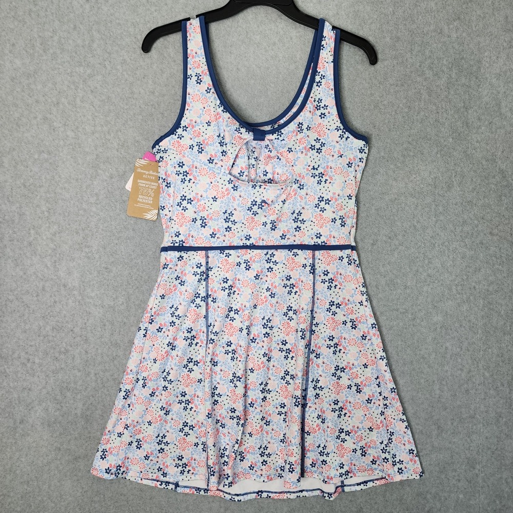 Tommy Bahama Active Dress Set Womens S Blue Floral Tennis Golf Visor Shorts 4pc - Picture 2 of 16